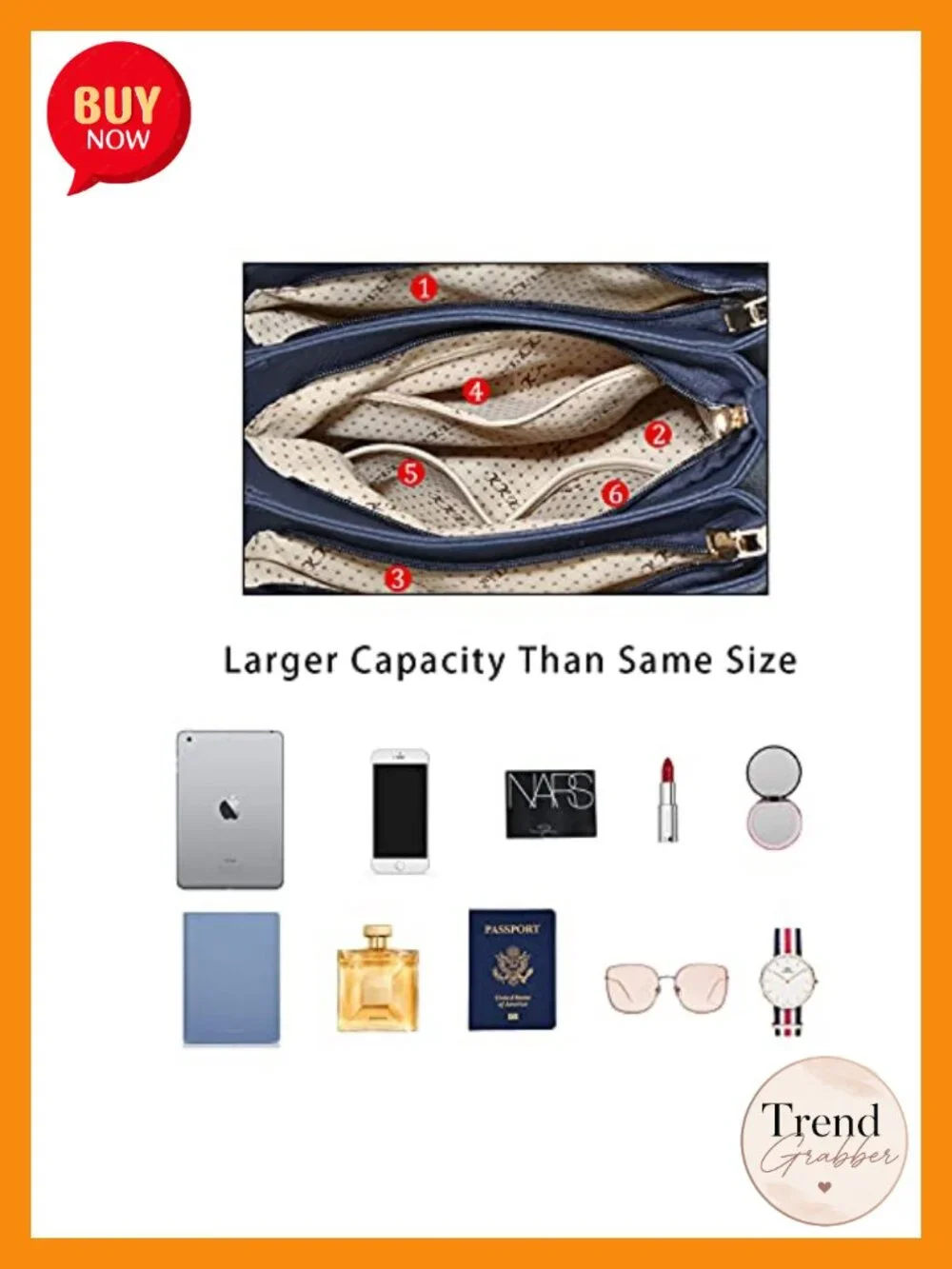 PU Leather Top Handle Satchel Bag with Removable Strap, 3 Compartments,